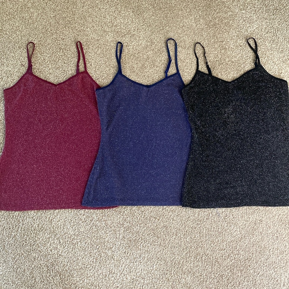 Express sparkly camisoles, size XS, lot of 3
